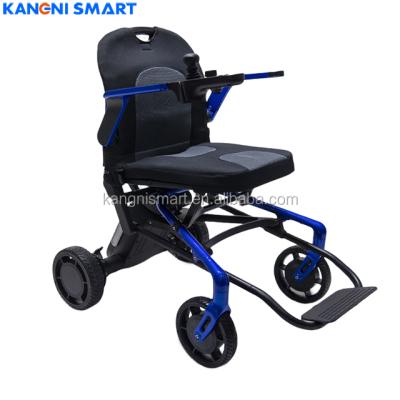 China Lightweight CE ISO13485 APPROVED POWERED QUALITY BATTERY ELECTRIC FOLDING WHEELCHAIR BY KANGNI SMART KZ1 for sale