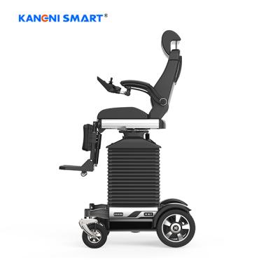 China High Quality Aluminum Alloy Rehabilitation Power Wheelchair KS1 Seat Lift Up Vertical Standing Wheelchair By Kangni Smart Factory for sale