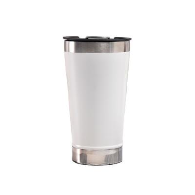 China Double Layer 580ml Stainless Steel Tumbler Vacuum With Beer Bottle Opener Powder Coating Viable Sublimation Spray Plastic Beer Mug for sale