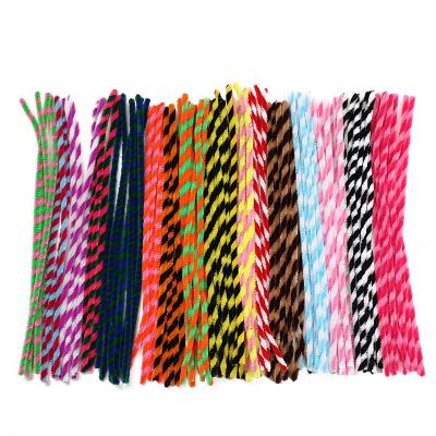 China DIY 100pcs Kids Education Toy Two Color Felt Chenille Stems Craft Pipe Cleaners Colorful Chenille Rod For Art Kids Toys for sale