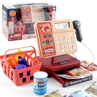 China YM-Y148 Plastic Play House Children Supermarket Cash Register Toy N Girl Toy With Calculator Simulation Cash Register Toy for sale