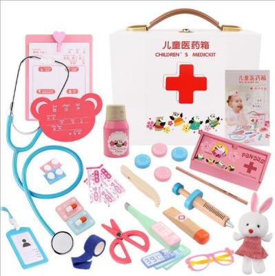 China Game Jection Kit Role Play Classic Toys Medical Kit Dentist Medicine Box medical red for sale