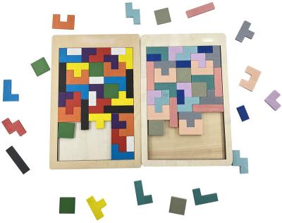 China YM-418 Educational Toy Children's Jigsaw Puzzle Game Wooden Creative 3D Building Blocks First Education for sale