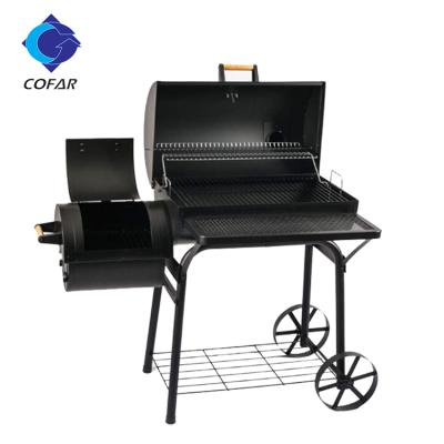 China Easily Collected Cart Smoker With Side Table / BBQ Grill / Outdoor Charcoal BBQ Grill for sale