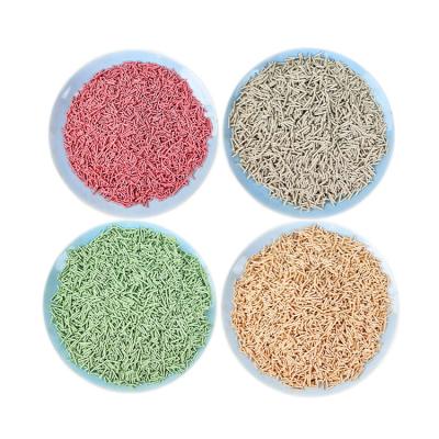 China Cats OEM / ODM Bulk Natural Best Flushable Wholesale  Milk Scent Striped Gray Dust Free Strong Clumping Premium Tofu Cat Litter for sale