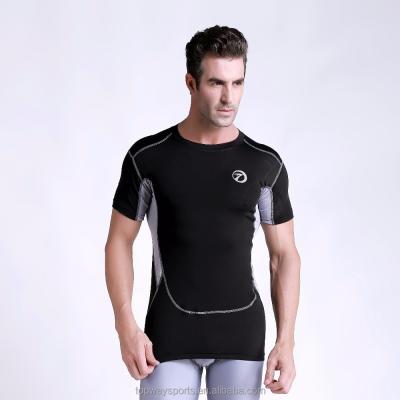 China Men's Fitness Shirt Men's Workout Activewear Vacuum Compression Shirts Breathable Sportswear Men for sale