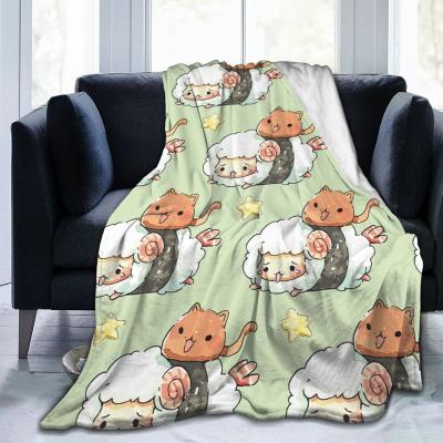 China Cartoon Pattern Fleece Blanket Flannel Anti-Static Soft Throws Home Textiles Wholesale Drop Ship for sale