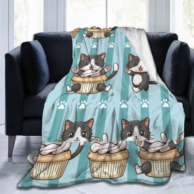 China Cartoon Pattern Fleece Blanket Flannel Anti-Static Soft Throws Home Textiles Wholesale Drop Ship for sale