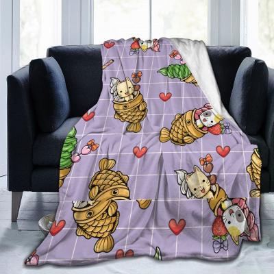 China Cartoon Pattern Fleece Blanket Flannel Anti-Static Soft Throws Home Textiles Wholesale Drop Ship for sale