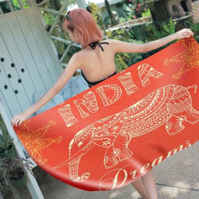 China Wholesale 100% Compressed Microfiber CMKY Kids Hotel Customize Rectangular Beach Towel for sale