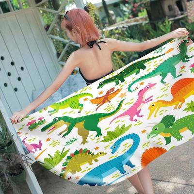 China New Design Customized Microfiber Beach Towel Compressed Cartoon Character 100% Rectangular xxl for sale