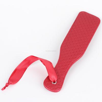 China PU Fake Red Libertine BDSM Leather Spanking BDSM Fetish Sex Paddle for sale