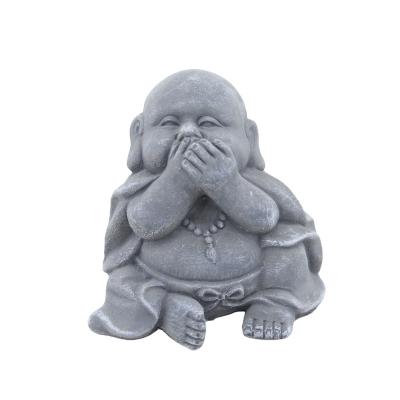 China Art Decor cement craft maitreya statue do not reveal beautiful cement chinese monk handwork interior decoration for sale