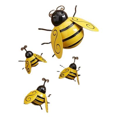 China European Garden and Grass Decoration Bumblebee Garden Accents - Decorative Lawn Ornaments Collectible Metal People Art Yellow Iron FAIRY for sale