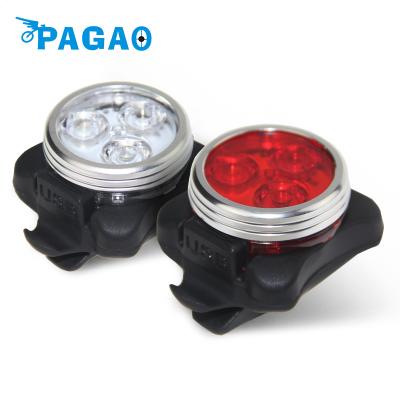 China Alloy+ABS LED USB Bike Light Set Headlight Taillight Suits Aluminum Super Bright USB Rechargeable Bike Light for sale