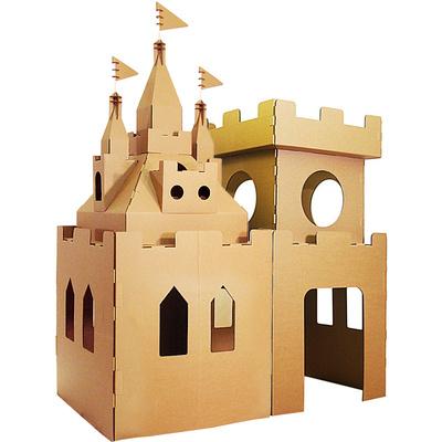 China Wrinkled Paper Customized Kids Graffiti Cardboard Box Handmade Colorful Paper Toy DIY House for sale