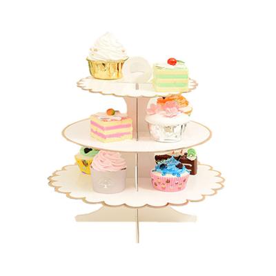 China Hot Selling Custom Disposable Tableware Paper Decorations 3-Layer Cake Stand, Party Cake Stand for sale