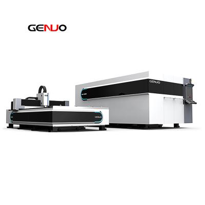 China 1500x6000mm Sheet Metal Laser Cutting Machine 1000w CNC Fiber Laser Automated Loading Closed Cutter For Plate for sale