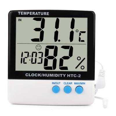 China ABS Removable Sensor Wall Mounted Easy To Read LCD Display Hygrometer Temperature Min Thermometer Humidity Meter Grower Climate Control for sale