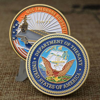 China Free Sample Custom Double Side Design Enamel Gold Soft Metal America Eagle Military Coin From Europe Manufacturer for sale