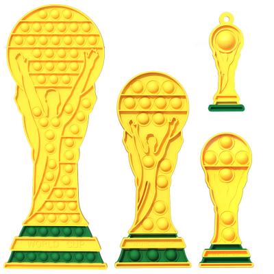 China Hot Selling CH062 Safety Items Silicone Other Toys Free Pressure Soccer World Cup Trophies Wiggle Toys for sale