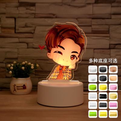 China New-designed New 3D Color Printing Small Night Light Acrylic Creative UV Printing Led Table Lamp For Event Gift Lighting for sale