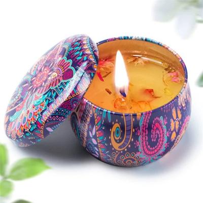 China home ornament New-designed a popular romantic candle jar with lid (only tin box) for sale