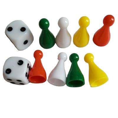 China PS Board Game Plastic New Pawn And Dice Piece Custom Design Plastic Human PS Board Game Pawn With Dice Set for sale