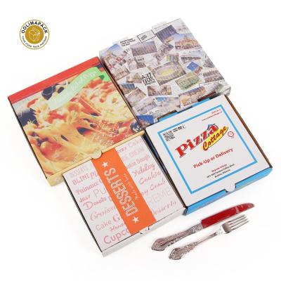 China Wholesale Disposable Takeaway Customized Printed Corrugated High Quality Compostable Pizza Paper Box Pizza Box With Logo for sale