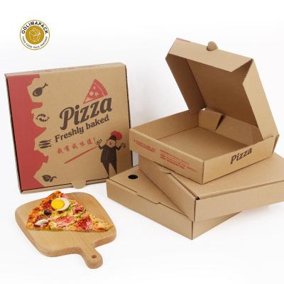 China Disposable Recyclable Price Customized Corrugated Corrugated Logo Pizza Paper Box for sale