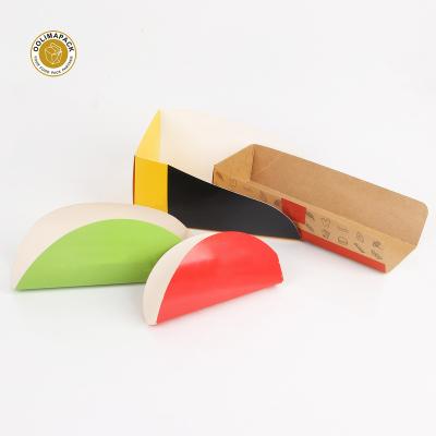 China Hot Sales Disposable Eco Friendly Biodegradable Hot Dog Box Multicolor Snack Packing Tray for sale