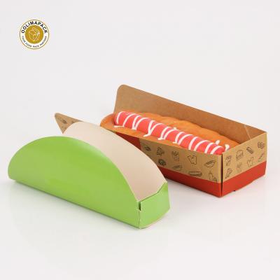 China Low MOQ Disposable Biodegradable Snack Tray Custom Logo Printing Disposable Hot Dog Box for sale