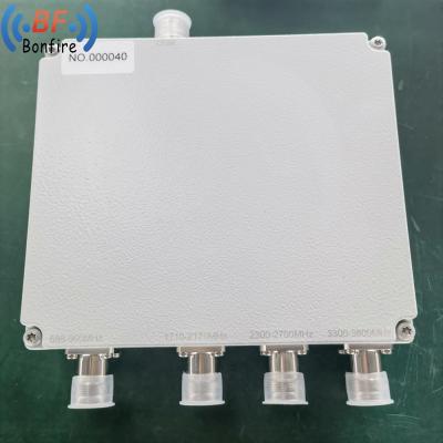 China RF 5g Indoor Combined 1710-2700MHz Quadplexer met 4in 1out Diplexer en N 4310 DIN Connector Te koop