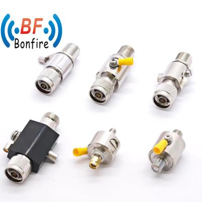 China RF Coaxial Surge Protector N Female Bulkhead to SMA Female Jack Lightning Arrester Arrestor N-SMA Kky Surge Arrester 90V 6000MHz for sale