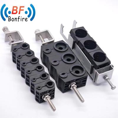 China KXK-XXXXX Feeder Cable Clamp for RF Double Cable Clamp to Suit 1/2