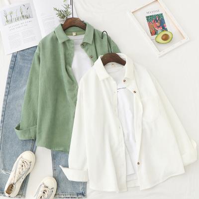 China Fashion Ladies Breathable Casual Long Sleeve Feminine Turn-Down Collar Tops Office Ladies Shirt Blouse for sale