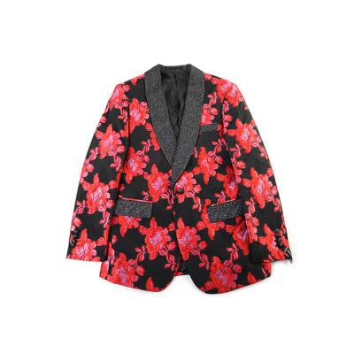 China anti-wrinkle chinese supplier sells new fashion jacquard floral men's blazer jacket party outfit for sale