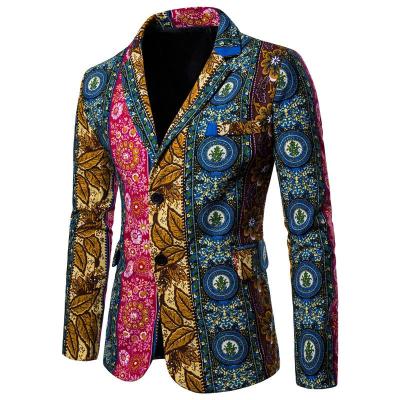 China Factory Direct Sale Anti-wrinkle Suits New China Men'S Breasted Blazer Custom Made Pattern Printed Suits for sale