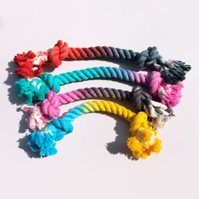 China Large Dog Leash Rope Handle Strong Comfortable Dog Leash High Quality Cotton Stocked Color Printing And Dyeing Pet Toys Dog Toys for sale