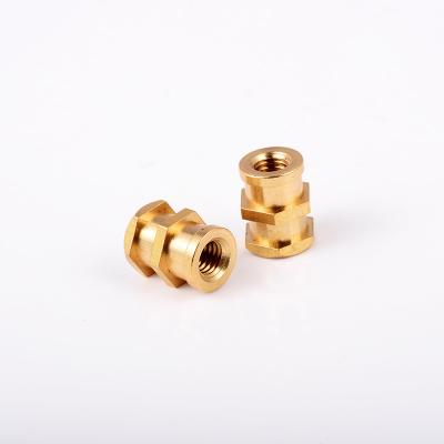 China PCB Factory China Round Knurled Brass Insert Nut Thread Nut M3 M4 M6 M8 M10 42Mm CNC Threaded Brass Nuts for sale