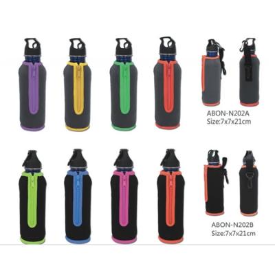 China Solid Color Insulated With Zipper Bottle Cooler Bags Holder Insulate 3mm Neoprene Bottle Cooler Cover for sale