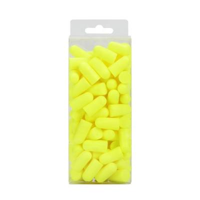 China PU Foam OEM Hearing Protection Earplugs With PVC Box 50 Pcs Foam Ear Plugs Pack for sale