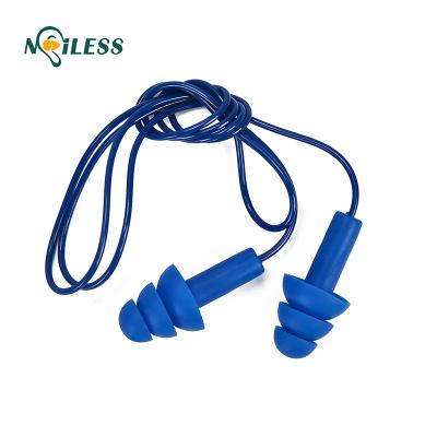 China Air Travel Ear Plug Metal Ear Plug Waterproof Swimming Detectable Tethered Silicone For Food Industry for sale