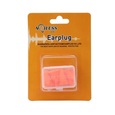 China Noise Reduction 2 Pair Bullet Shape Disposable Earplugs With PP Case With Transparent Packing for sale