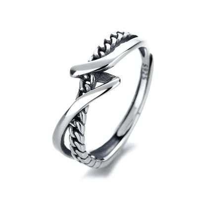 China 2022 New Wholesale Vintage Jewelry Manufacturers Luxury Irregular Geometric Men's Fashion Charm Exquisite Carving Adjustable Rings for sale