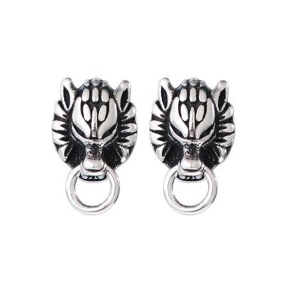 China New Design Personality Fashion Luxury Men's And Women's Retro Wolf Head Claude Earrings for sale