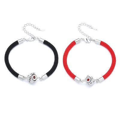 China Wholesale 2022 New Luxury Jewelry Dice Dots Lovers Pairs Of Men's And Women's Charm Exquisite Hand - Woven Red And Black Rope for sale