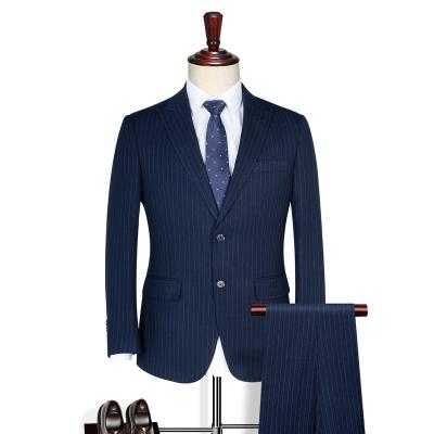 China high quality Anti-wrinkle men's suit stripe slim fit men suits 2 pieces custom made business office blazer suits for men for sale