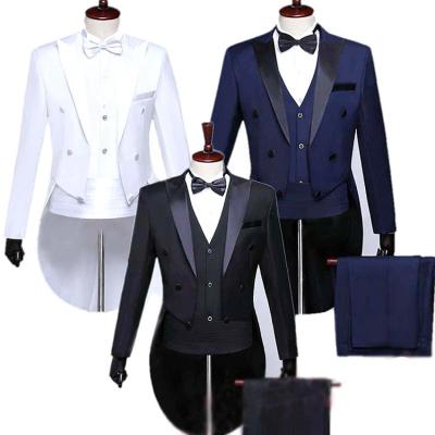 China Suits New Customized Plus Size Suits White Coat Breeches Mens Suit Blazer Set for sale