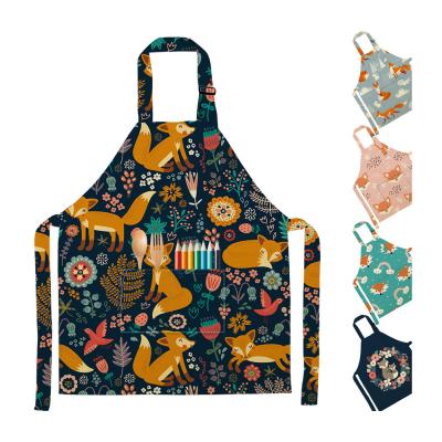 China Lovely Durable Long Lasting Cartoon Style Custom Logo Parent Child Printed Fox Kids Apron For Bake for sale